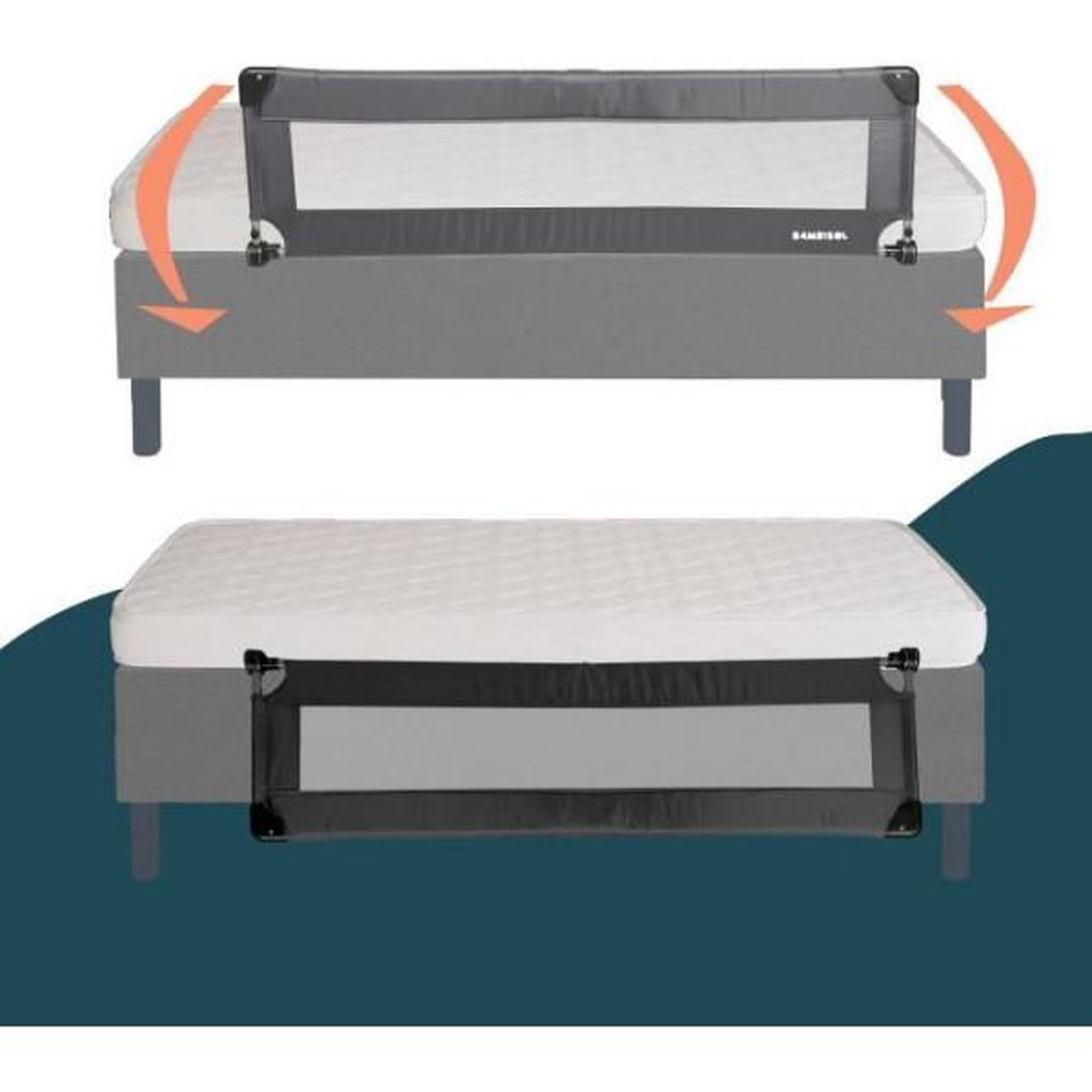 Voir la diapositive 3 : LOOPING Barriere de lit - LOOPING - BL5003G - Rabattable - Gris