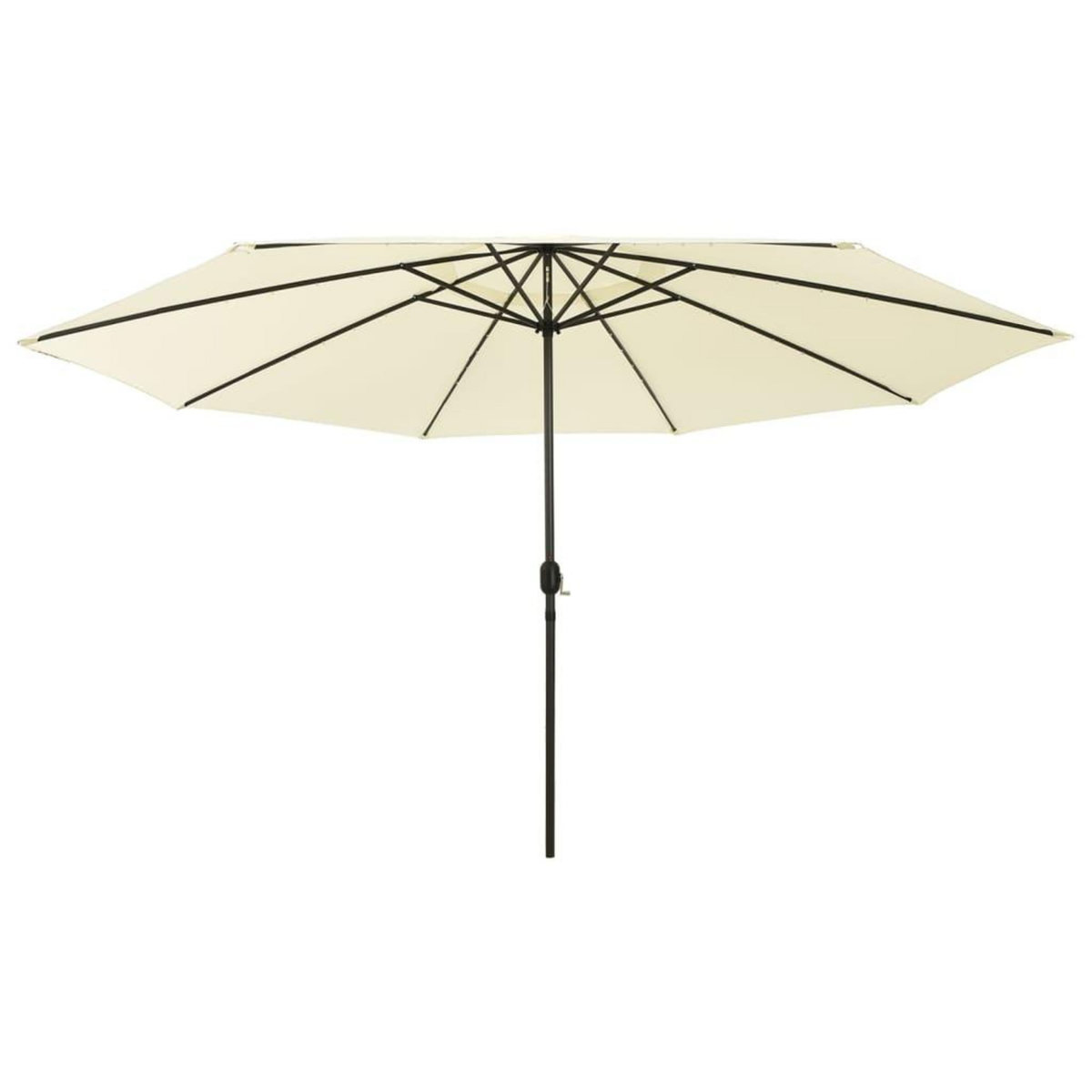 VIDAXL Parasol de jardin avec lumieres LED et mat en metal 400cm sable