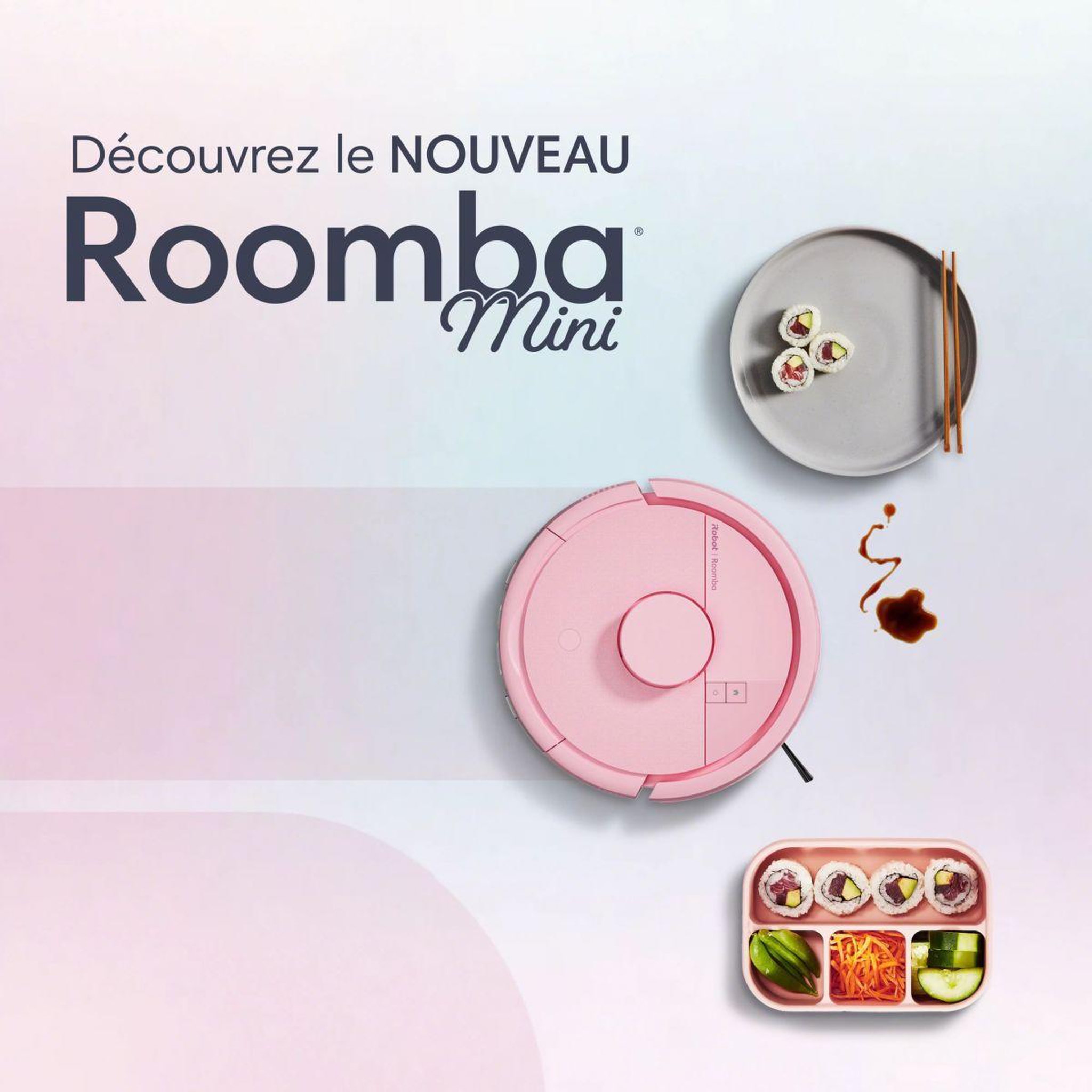 Voir la diapositive 2 : IROBOT Robot aspirateur laveur roomba mini rose f155640