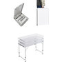 Voir la diapositive 3 : Habitat et Jardin Ensembe table de camping et 4 tabourets pliants - 125 x 60 cm - Blanc