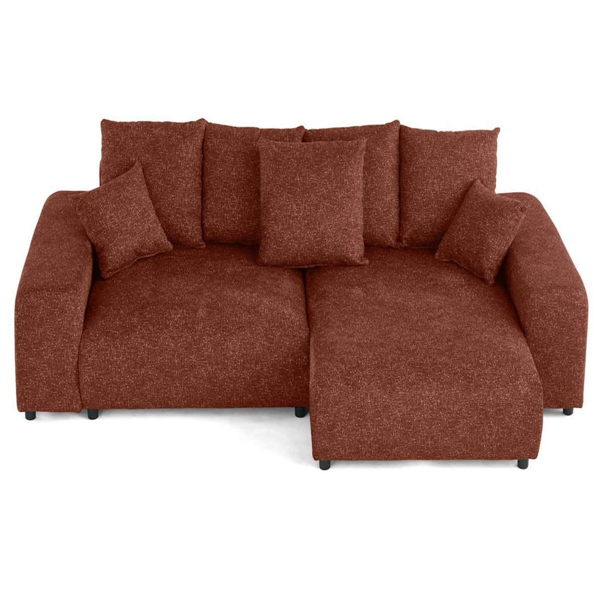 LISA DESIGN Jake - canapé panoramique d'angle droit 7 places convertible avec coffre en fausse fourrure