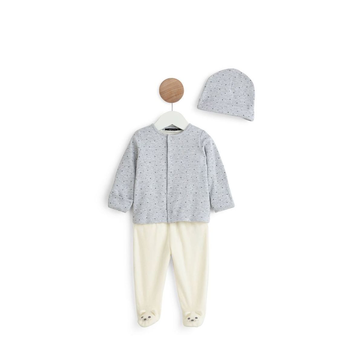 INEXTENSO Ensemble de naissance gilet + pantalon + body + bonnet bébé 