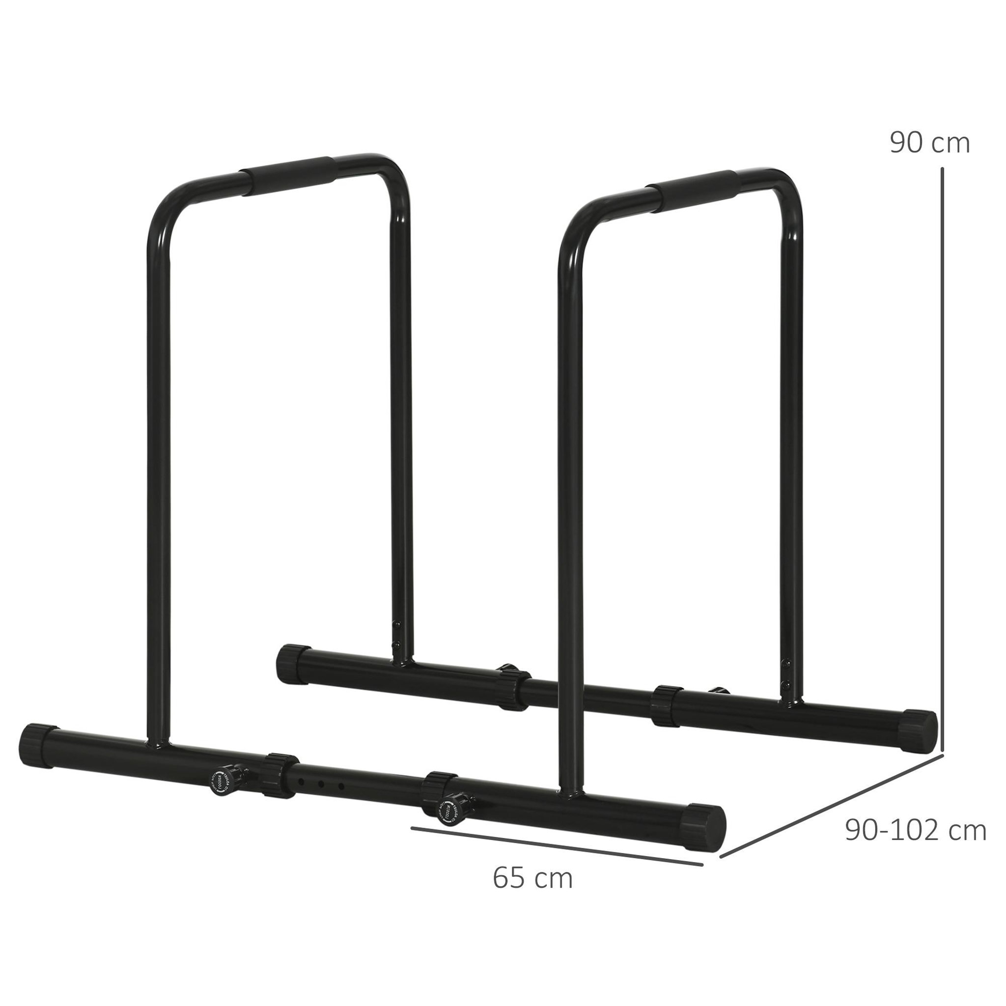 Voir la diapositive 3 : HOMCOM Barres à dips réglables - acier - 102x65x90cm - noir