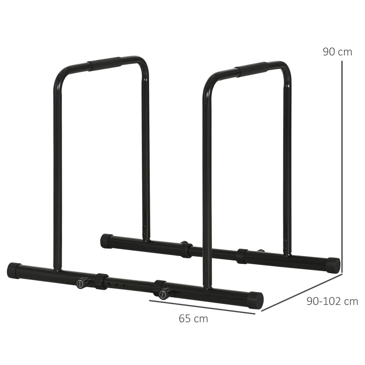 HOMCOM Barres à dips réglables - acier - 102x65x90cm - noir