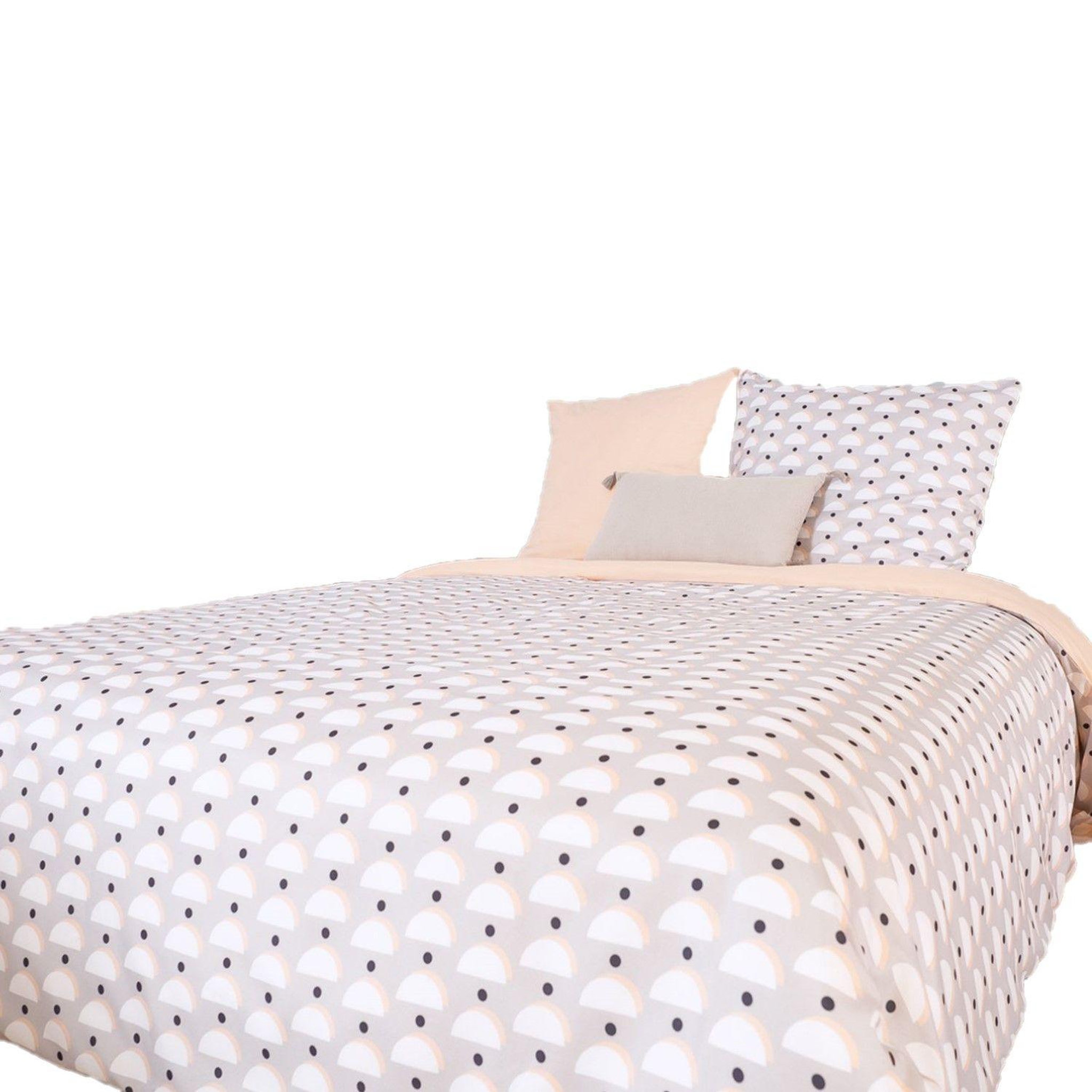 COTE DECO Parure de lit aliso - microfibre 72 g/m² - 220 x 240 cm - gris