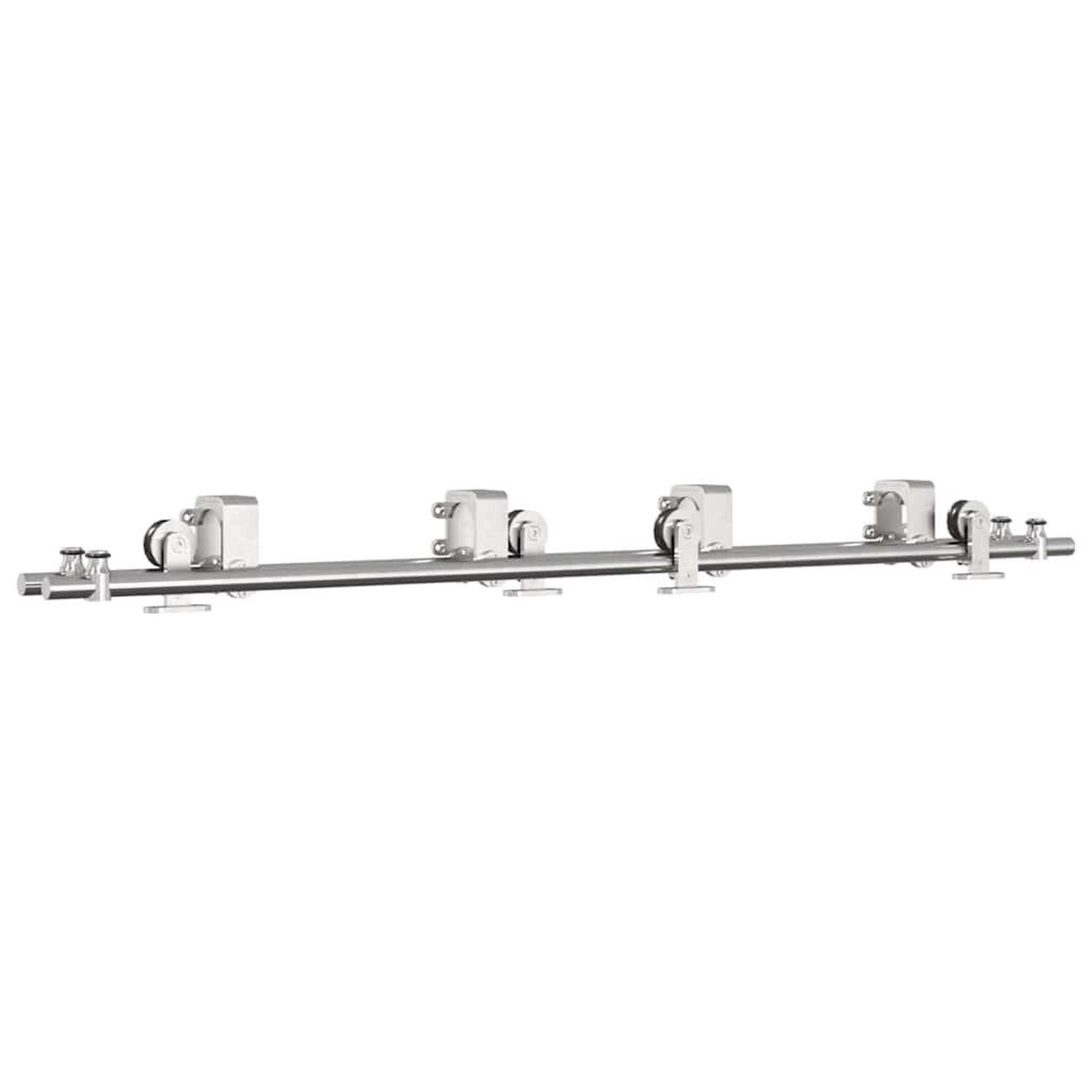 Voir la diapositive 2 : VIDAXL Kit fixation porte coulissante 183 cm Acier inoxydable Argente