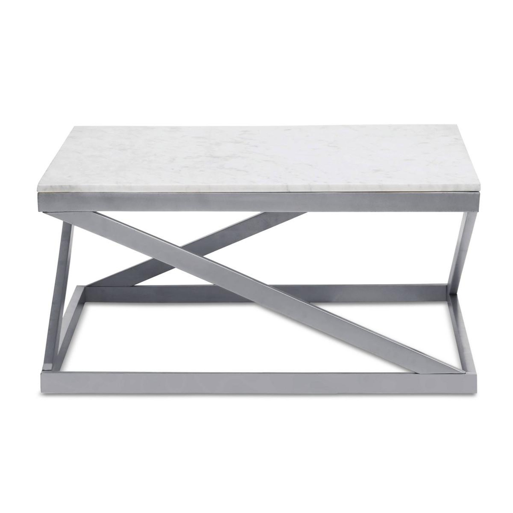 Voir la diapositive 3 : Paris Prix Table basse design  palamo  86cm argent & blanc