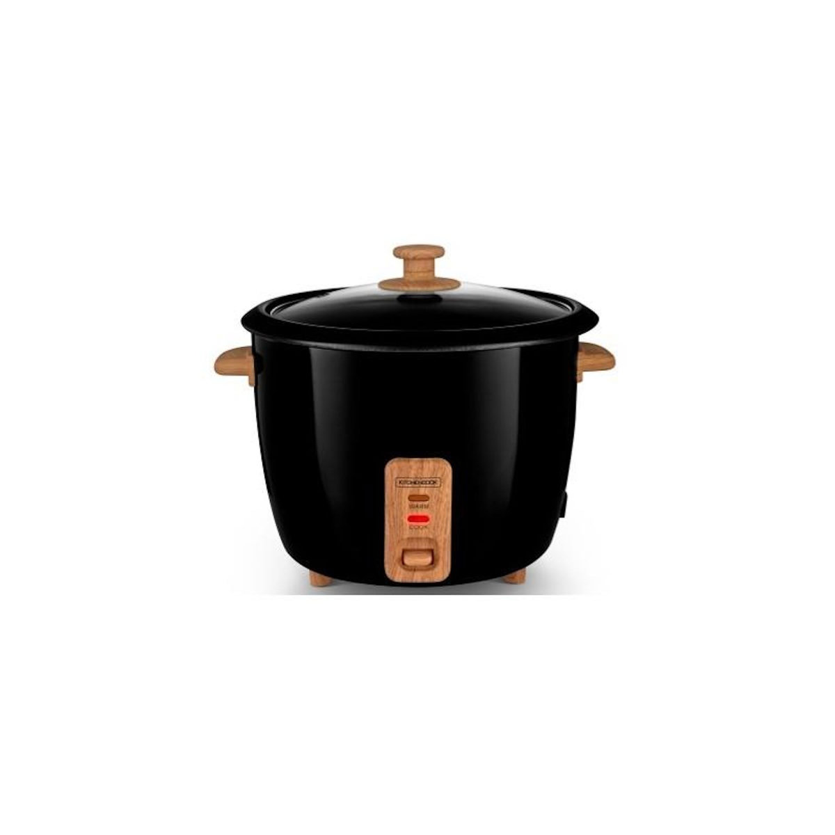 KITCHENCOOK Kitchencook - Japan Wood Black - Noir - Cuiseur à Riz - 1l - 400w - Maintien Au Chaud - Cuve Antiadhésive