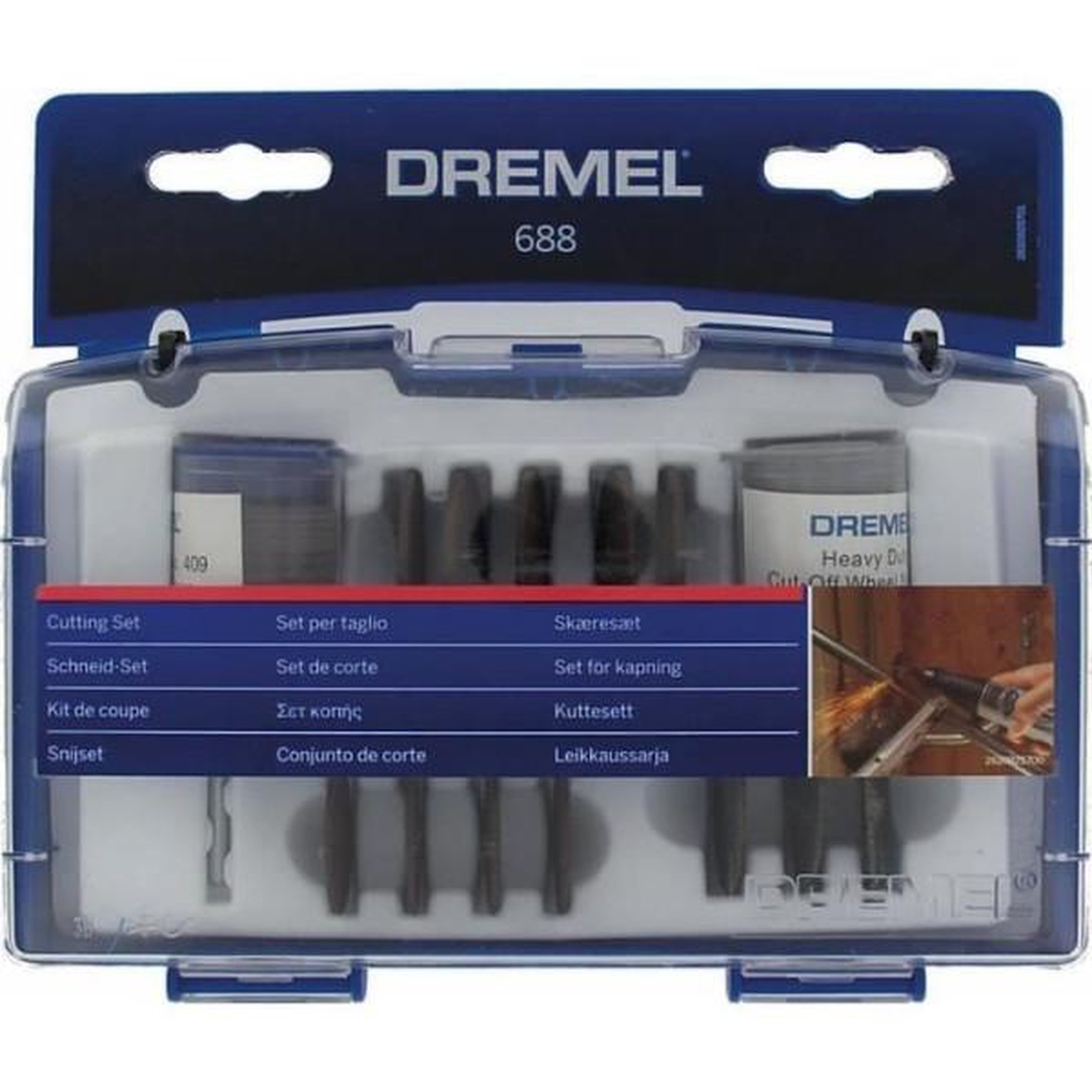 Dremel Coffret 69 accessoires dremel 688 - assortiment de 68 disques a tronçonner dans un coffret pratique