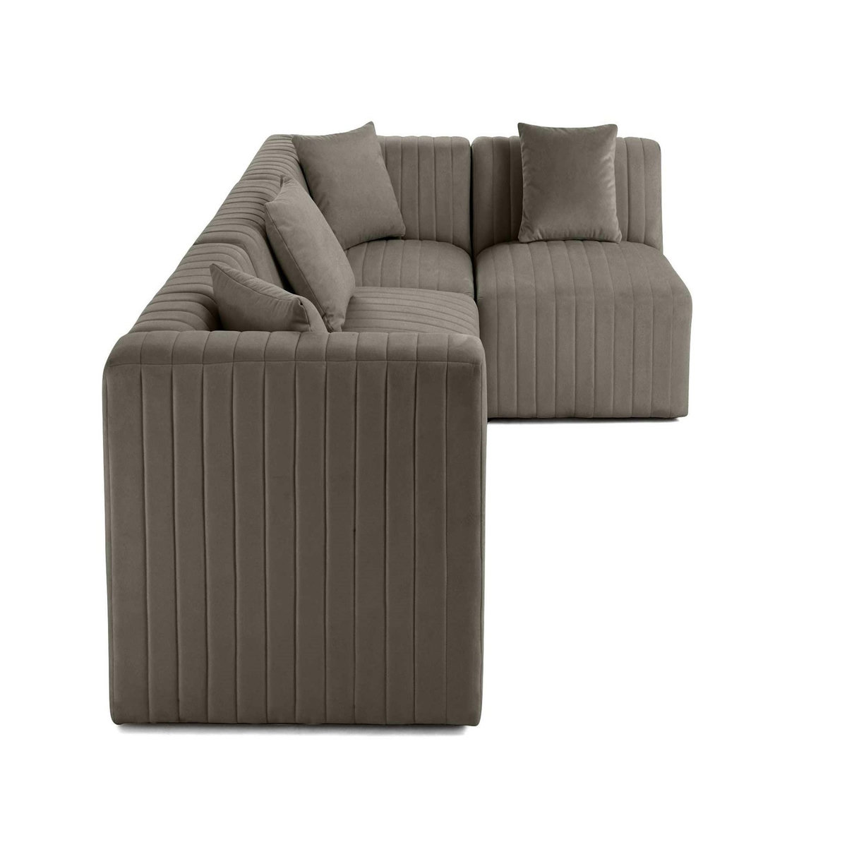 LISA DESIGN Nova - canapé modulable d'angle droit - 5 places - en velours