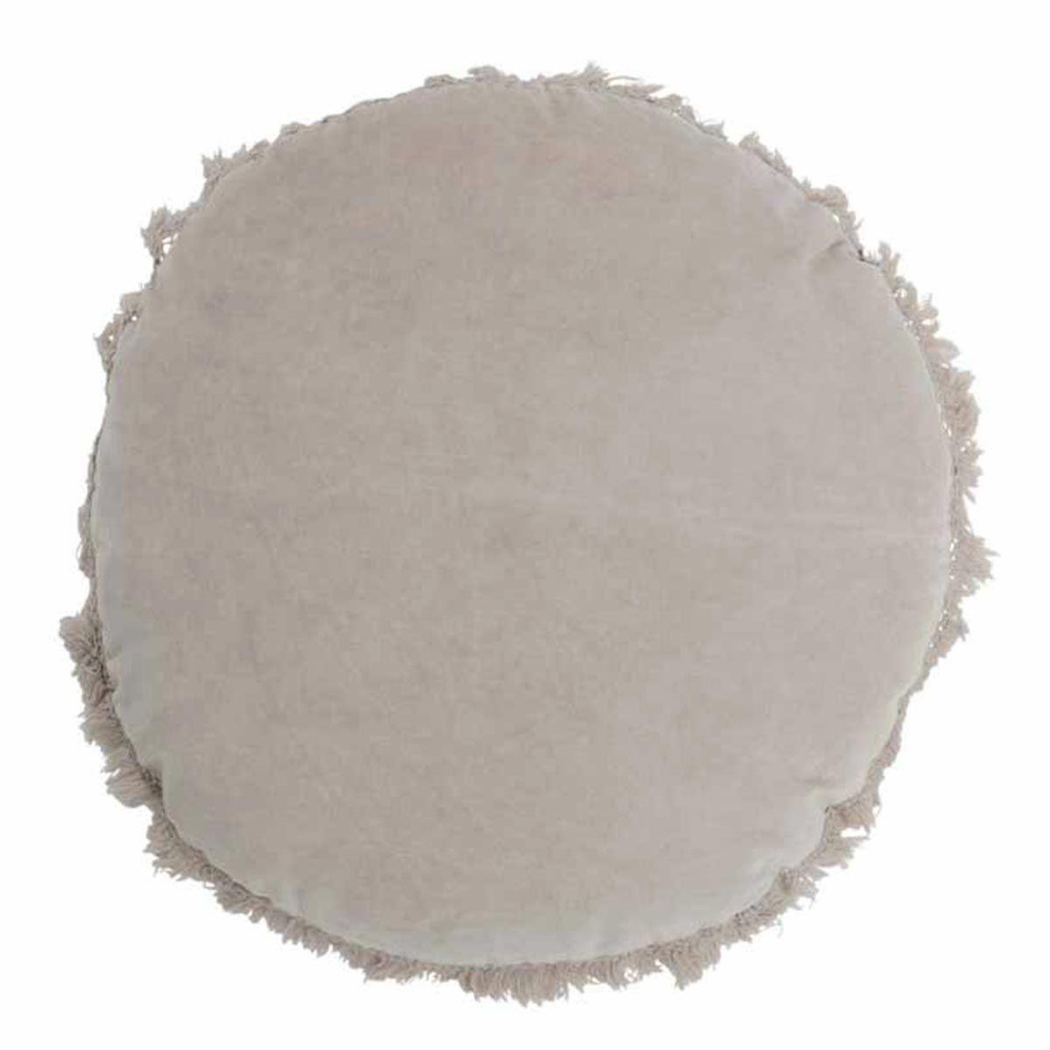 Voir la diapositive 1 : J-LINE Coussin rond en velours  rosta  50cm gris