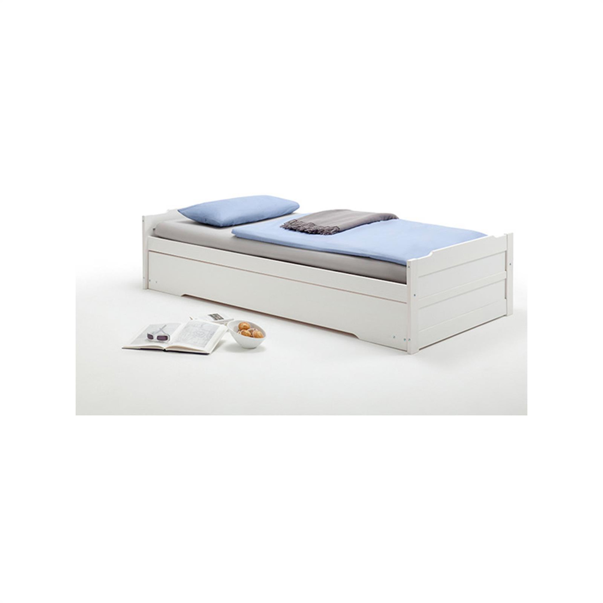 Voir la diapositive 2 : IDIMEX Lit gigogne LORENA en pin massif, 90 x 190 cm