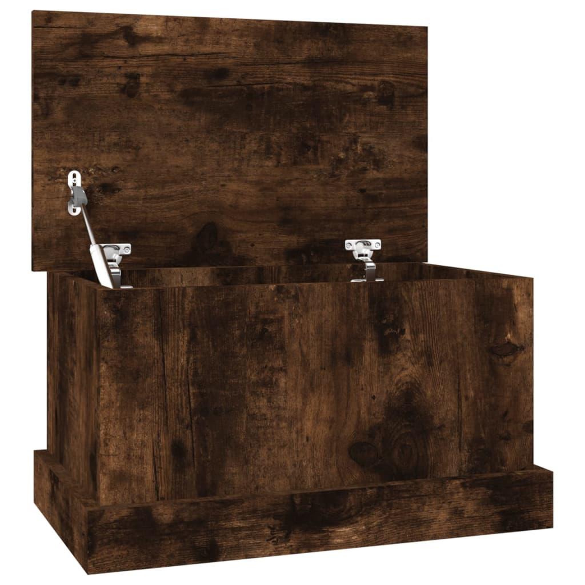Voir la diapositive 2 : VIDAXL Boîte de rangement chene fume 50x30x28 cm bois d'ingenierie