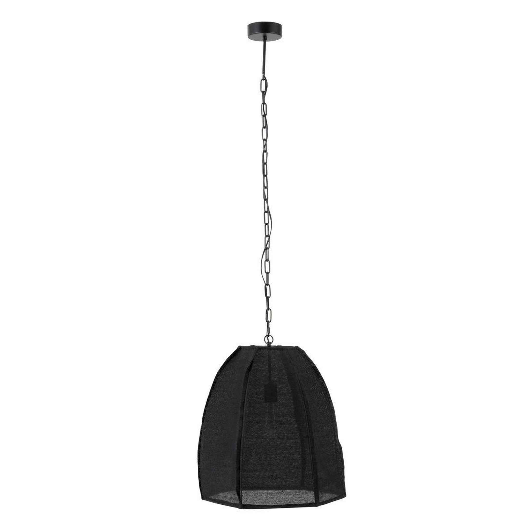 J-LINE Lampe suspension en lin  poire  161cm noir
