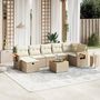 Voir la diapositive 1 : VIDAXL Salon de jardin avec coussins 8 pcs beige resine tressee