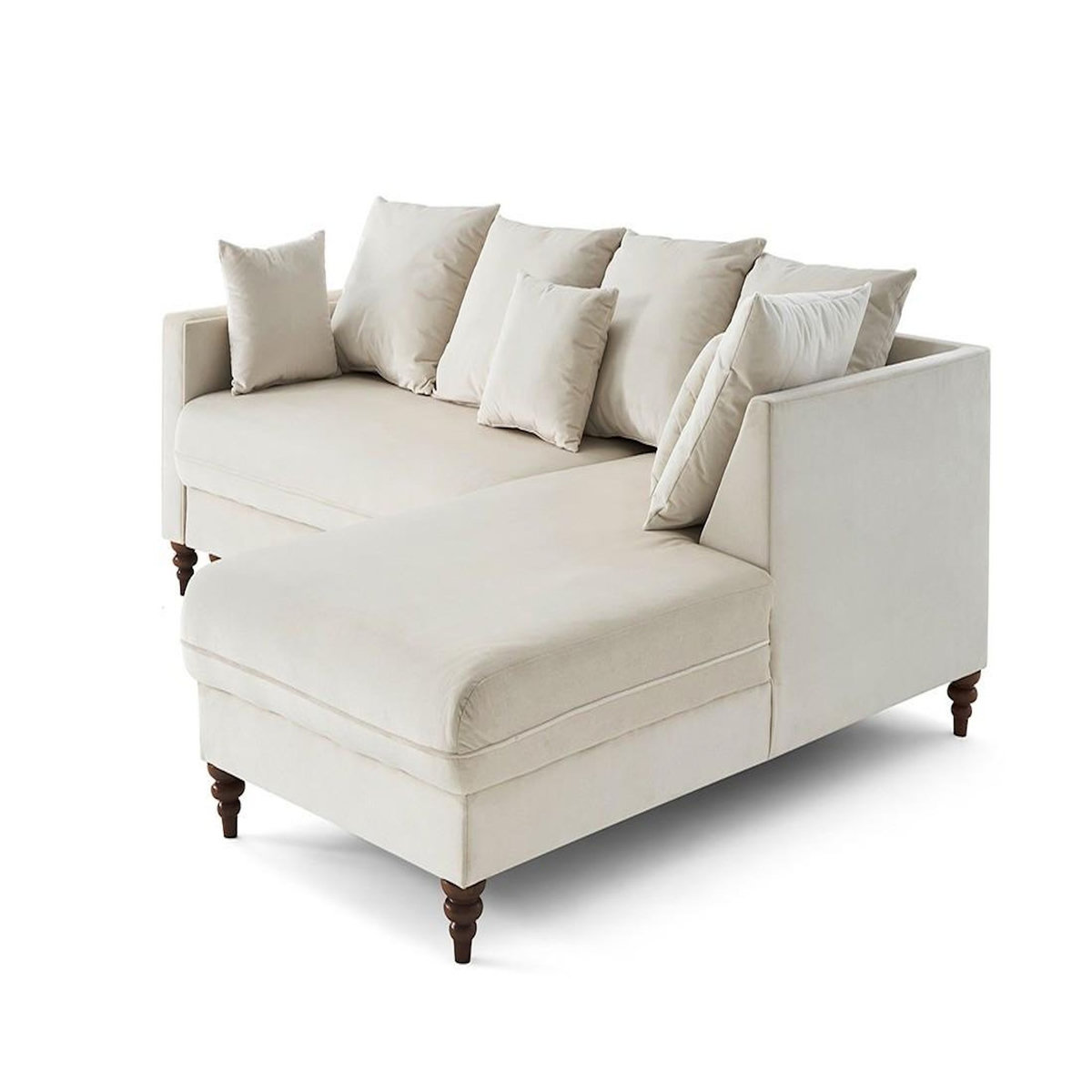 BEST MOBILIER Flamingo - canapé d'angle droit 4 places convertible en velours