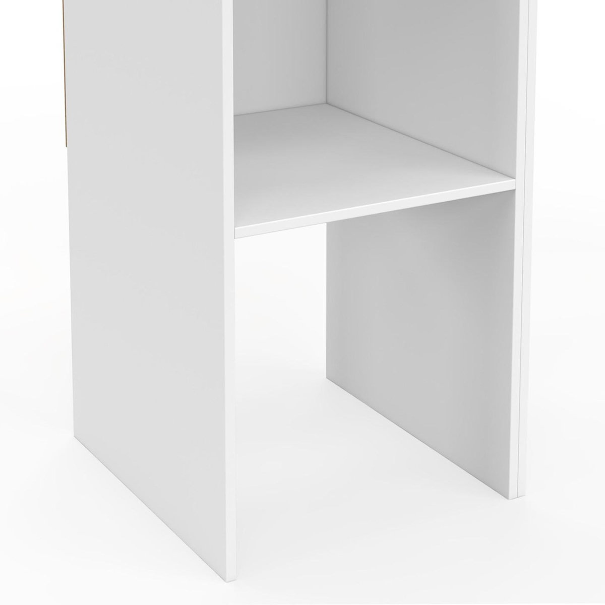 ID MARKET Dressing d'angle modulable L. 90 / 127 cm MELMAN double penderie + étagères blanc