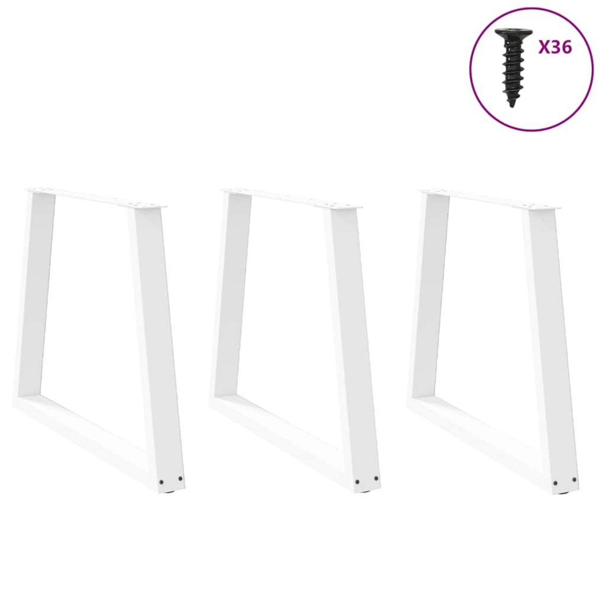 VIDAXL Pieds de table a manger forme de V 3 pcs blanc 70x(72-73,3) cm
