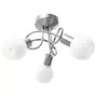 VIDAXL Plafonnier avec abat-jour en verre 3 ampoules E14 Blanc  Bol
