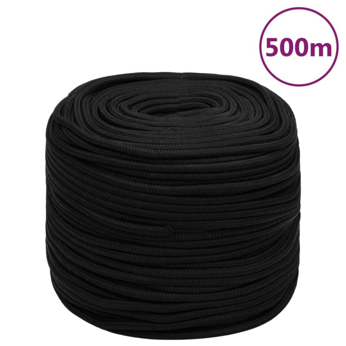 VIDAXL Corde de travail Noir 6 mm 500 m Polyester