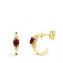 Voir la diapositive 1 : L'ATELIER D'AZUR Boucles d'Oreilles Demi Créoles Rubis - Or 18 Carats 750 Jaune