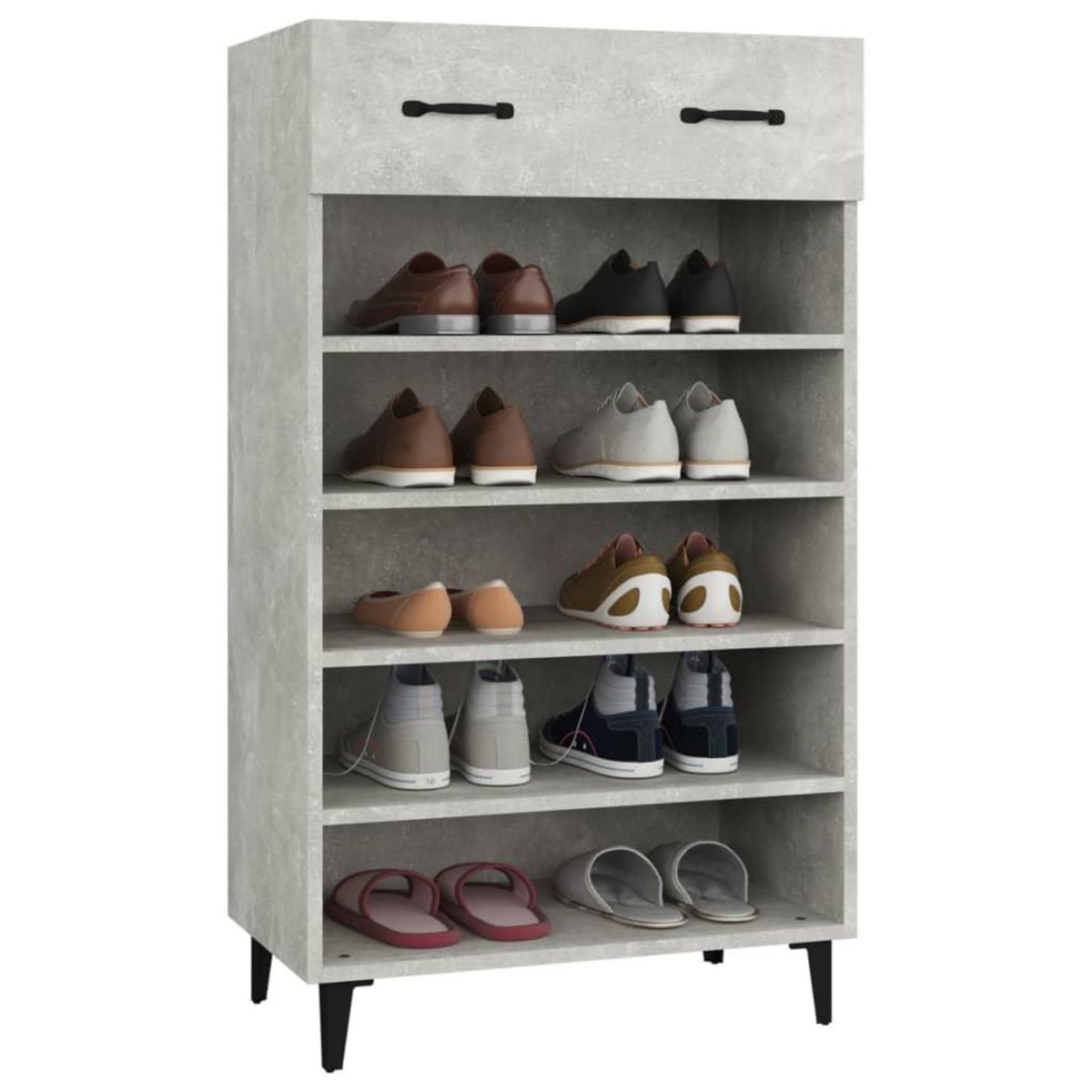 VIDAXL Armoire a chaussures Gris beton 60x35x105 cm Bois d'ingenierie