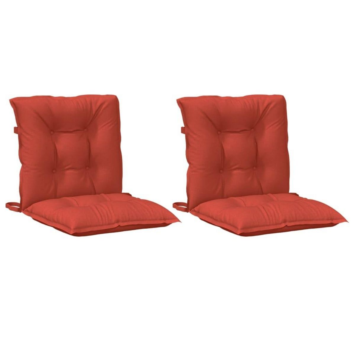 VIDAXL Coussins de chaise a dossier bas lot de 2 rouge melange tissu