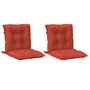 Voir la diapositive 3 : VIDAXL Coussins de chaise a dossier bas lot de 2 rouge melange tissu