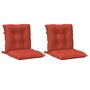 Voir la diapositive 3 : VIDAXL Coussins de chaise a dossier bas lot de 2 rouge melange tissu