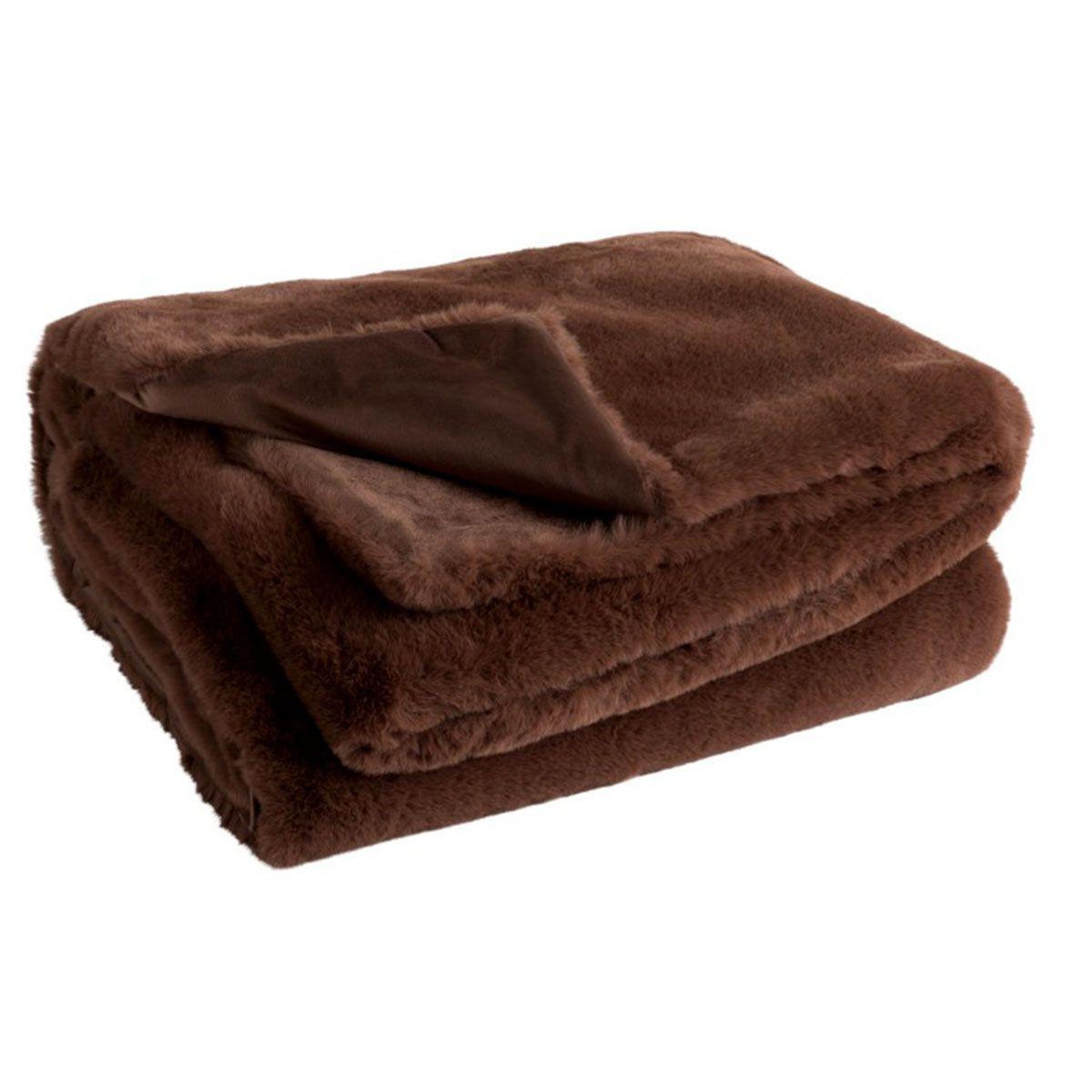 Voir la diapositive 2 : J-LINE Plaid imitation fourrure  cutie  130x180cm marron