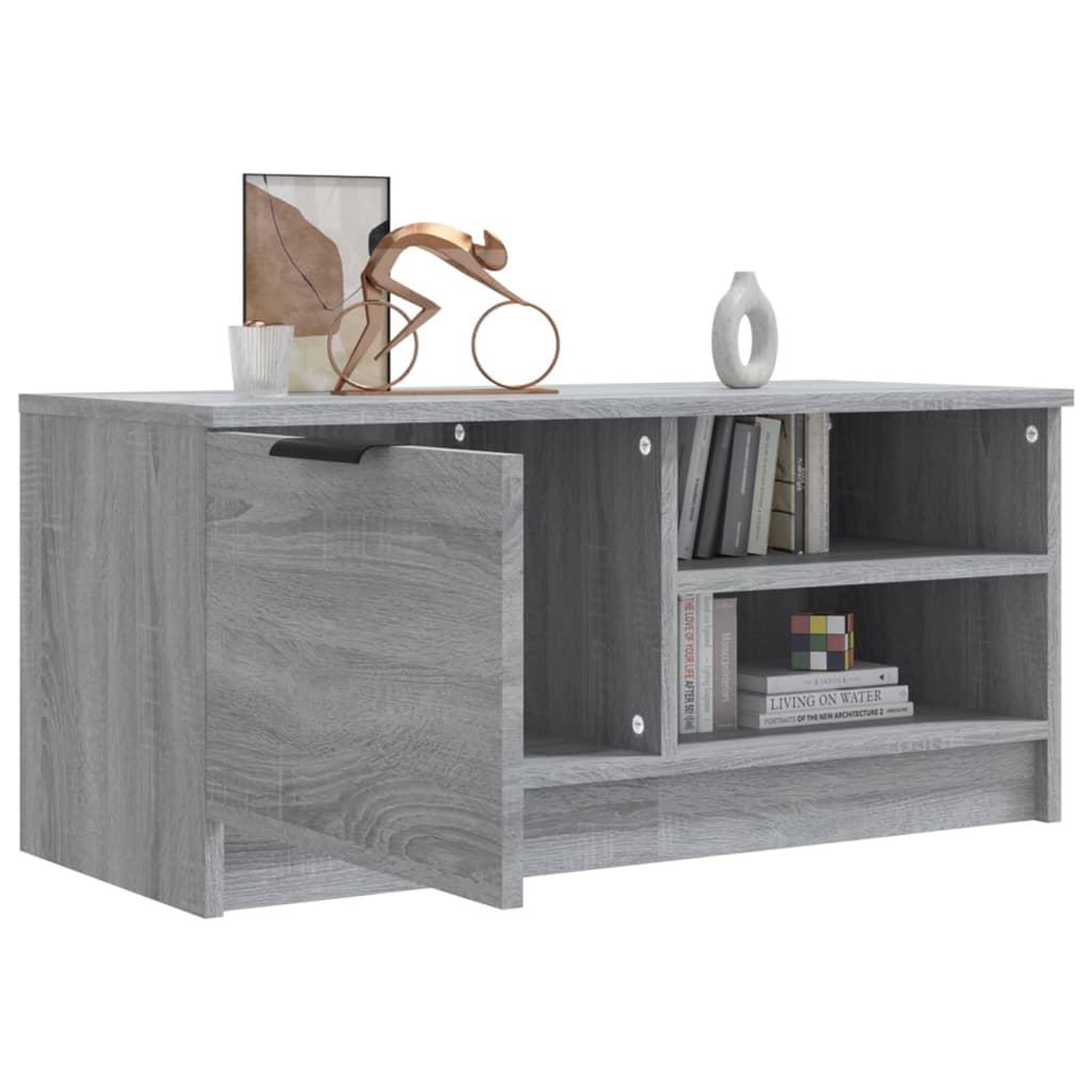 Voir la diapositive 4 : VIDAXL Meuble TV Sonoma gris 80x35x36,5 cm Bois d'ingenierie