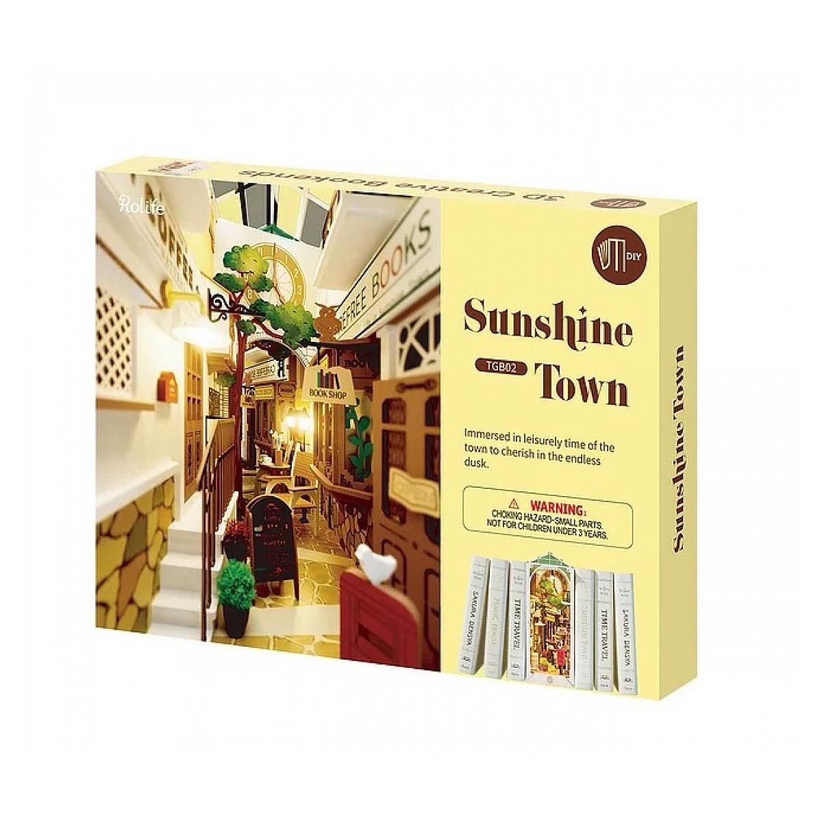 ROBOTIME Serre-livres en bois Sunshine Town - Décoration de bibliothèque enchantée