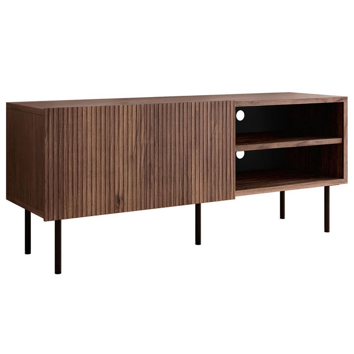 BEST MOBILIER Franco - meuble tv - effet bois - 2 portes et 2 niches - 150 cm