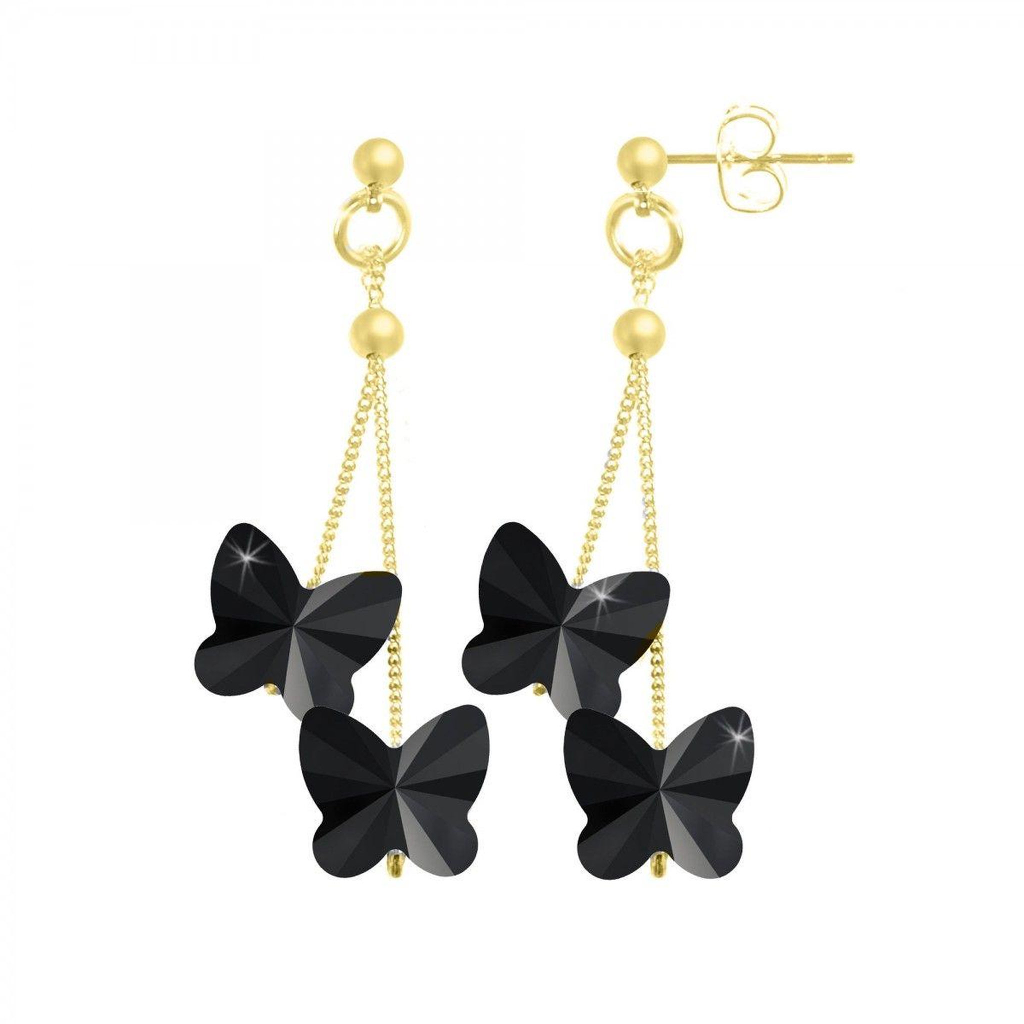 SC BOHEME Boucles d'oreilles papillons ornées de cristaux scintillants par SC Bohème
