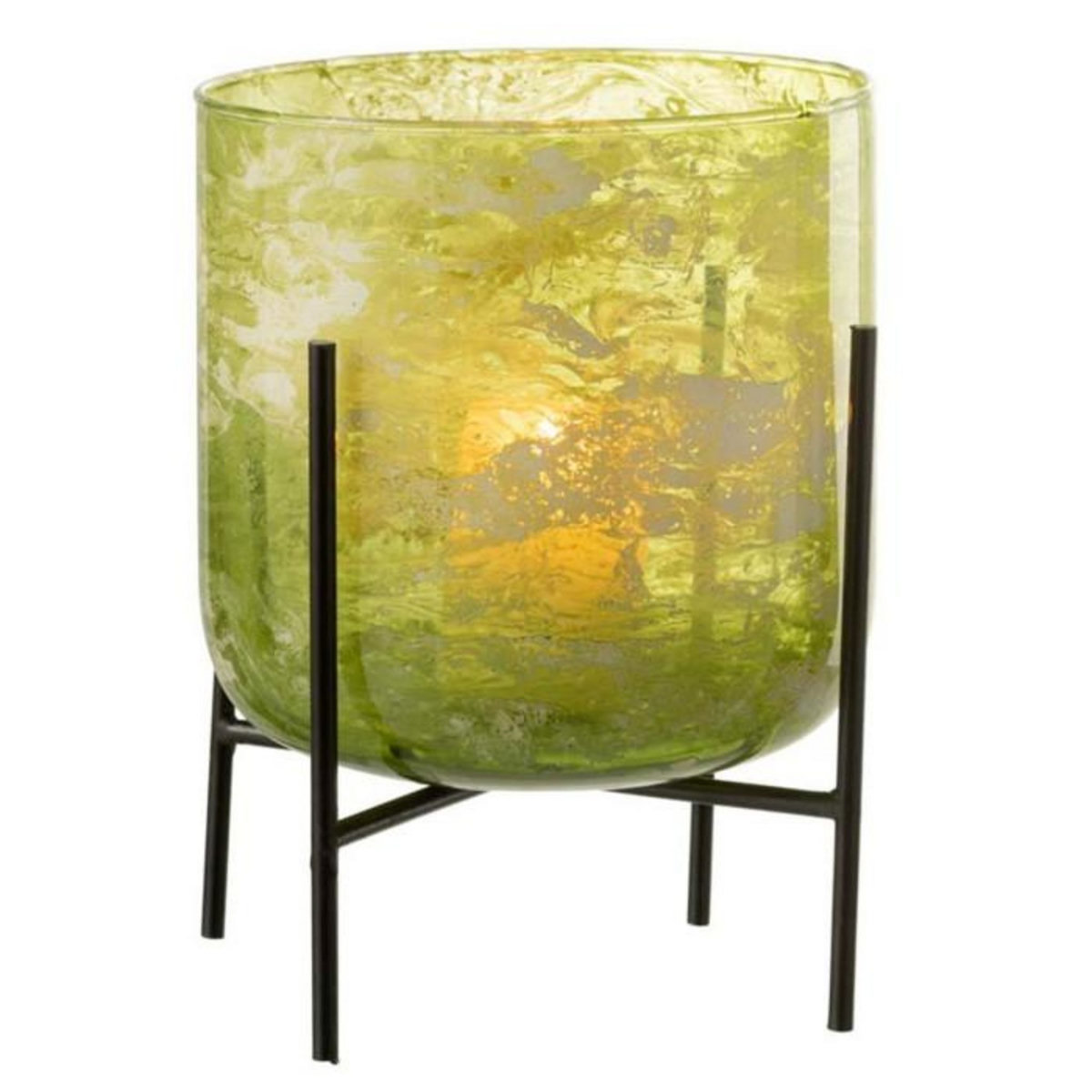 Paris Prix Photophore sur Pied  Debout  20cm Vert & Noir