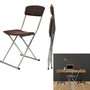 Voir la diapositive 3 : TOILINUX Lot de 4 Chaises pliantes avec surpiqûres - Marron