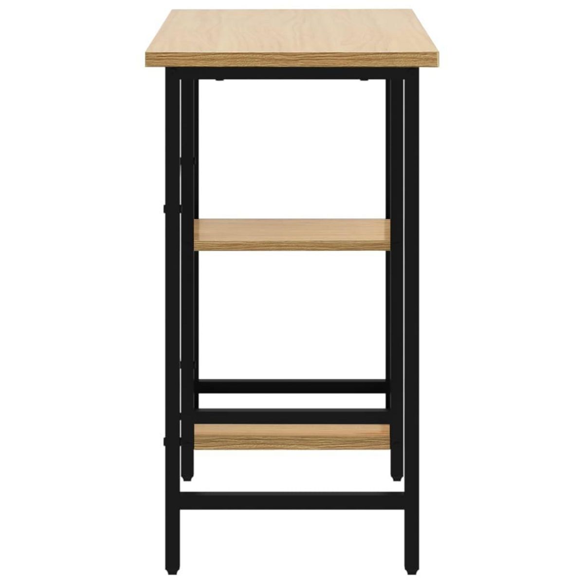 VIDAXL Bureau d'ordinateur Noir et chene clair 80x40x72cm MDF et metal