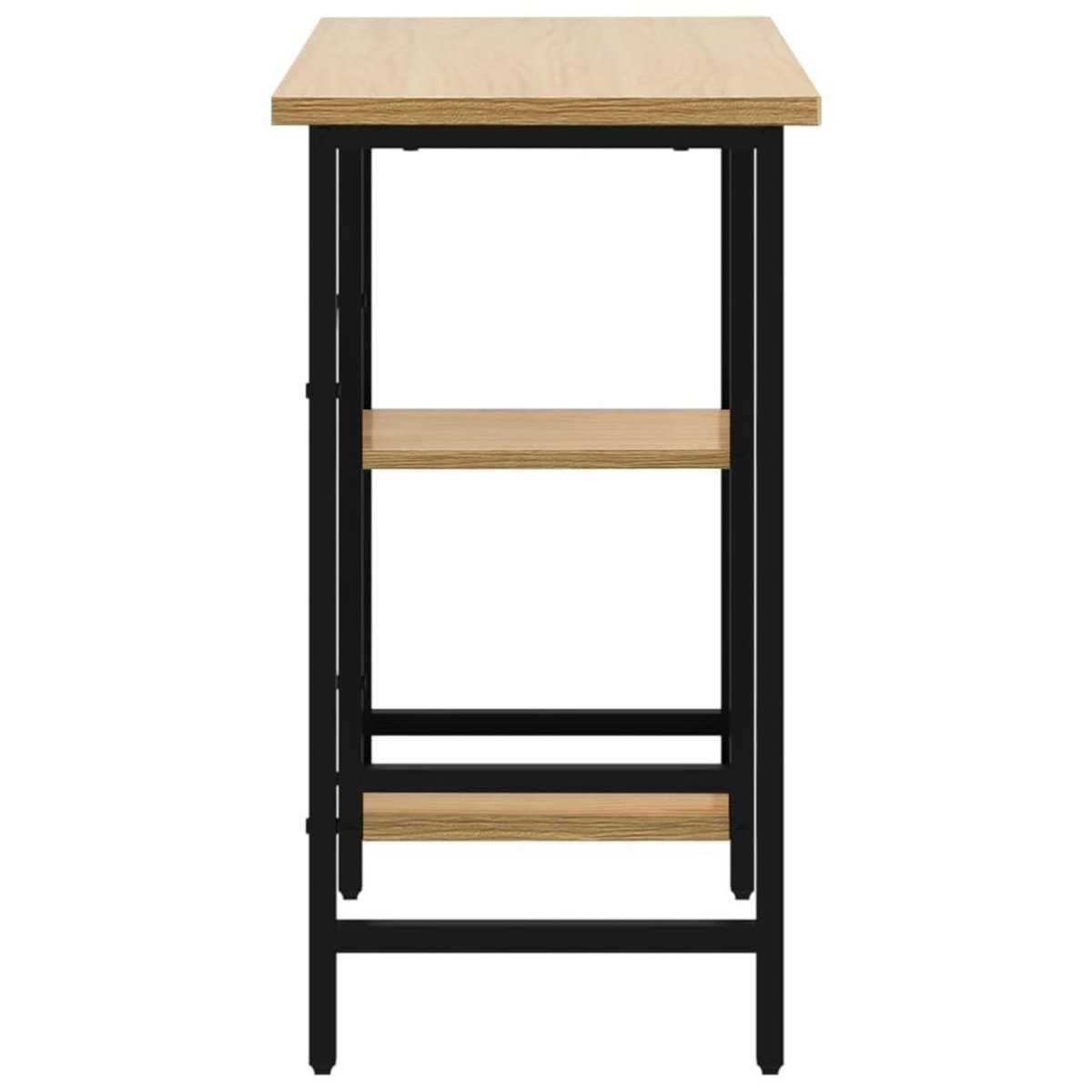 VIDAXL Bureau d'ordinateur Noir et chene clair 80x40x72cm MDF et metal