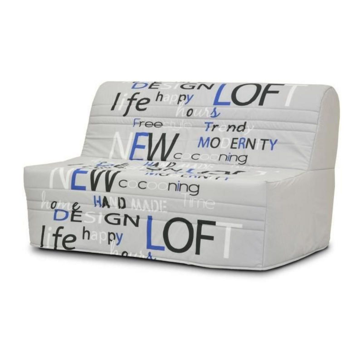 GRUHIER Banquette BZ - Tissu Anthracite - L143 x P97 x H89cm - Joe