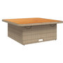Voir la diapositive 2 : VIDAXL Table de jardin beige 110x110x71 cm resine tressee bois acacia