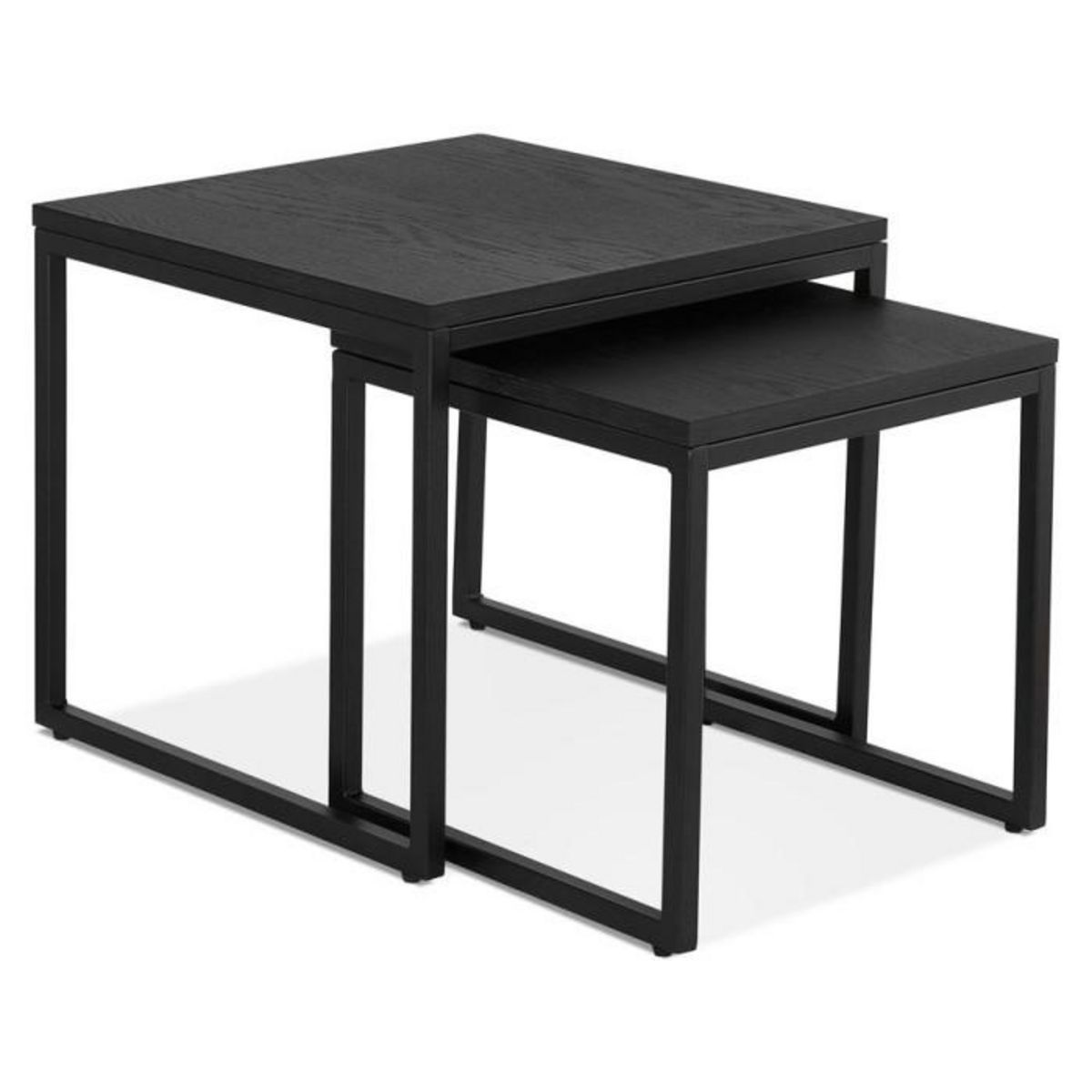 Paris Prix Lot de 2 Tables d'Appoint Gigognes  Dezina  50cm Noir