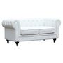 Voir la diapositive 1 : Habitat et Jardin Canapé fixe Chesterfield  Aliza  - 157 x 82 x 70 cm - 2 places - Blanc
