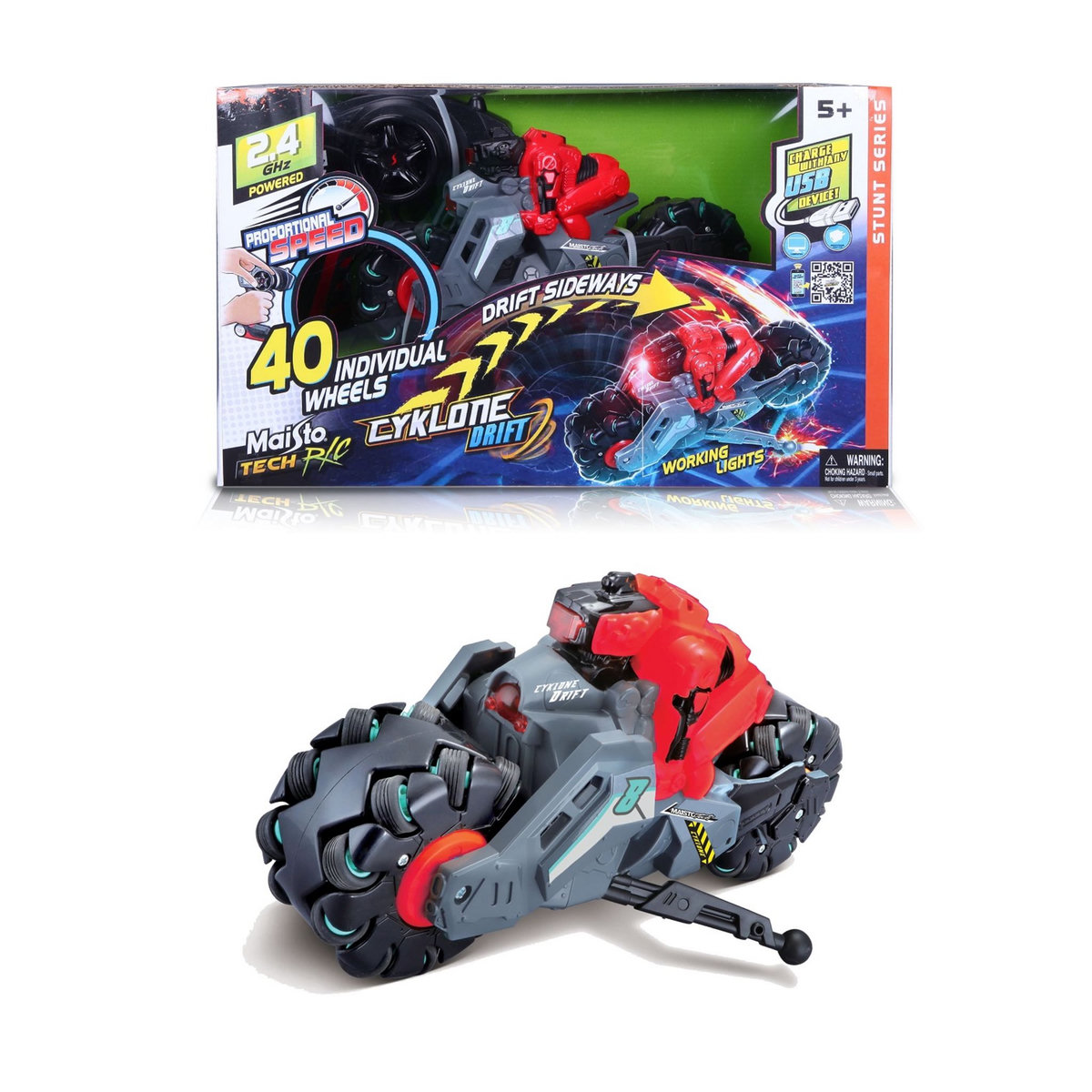 BURAGO Moto cyklone drift avec roues dérapantes 2.4 GHz