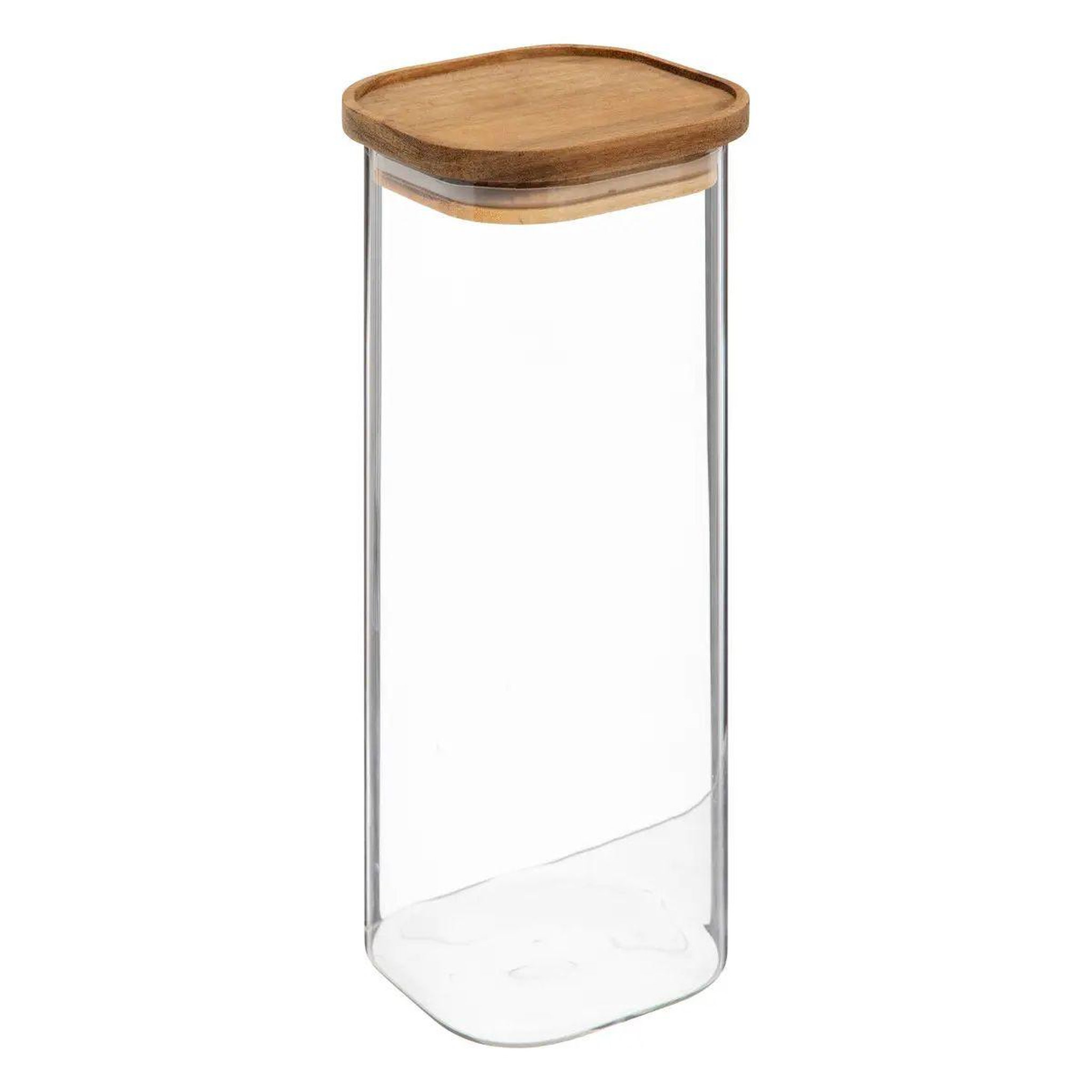 FIVE Bocal en verre  hermet  2l transparent & marron