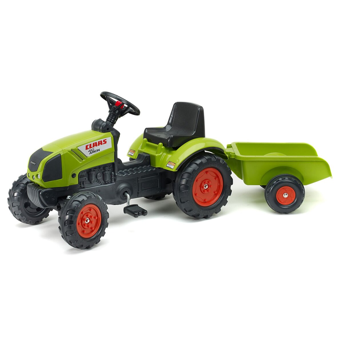 Falk / Falquet Tracteur à pédales Claas avec remorque - Vert