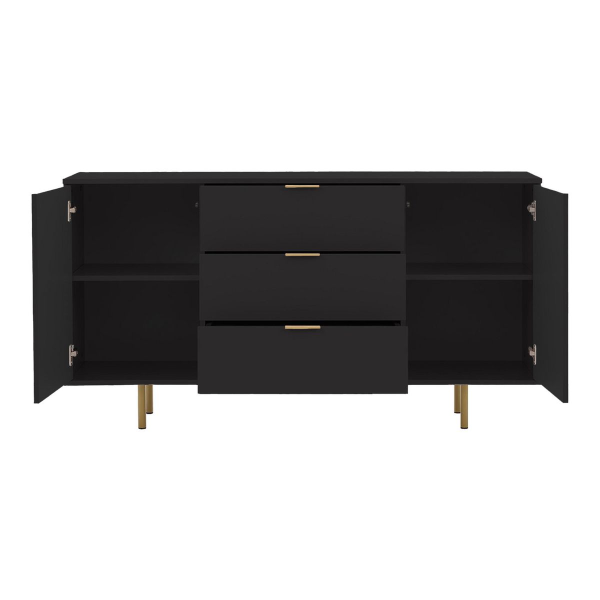 BEST MOBILIER Monica - buffet - noir - 150 cm