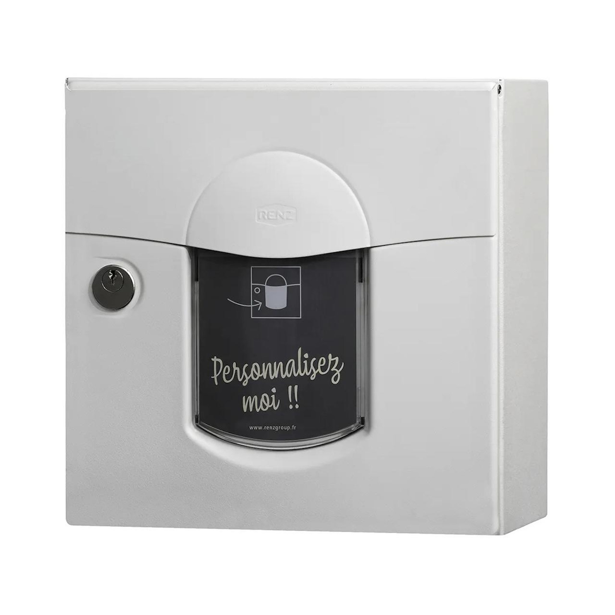 RENZ Boîte aux lettres compact 1 porte extérieur - Soléa - acier blanc mat