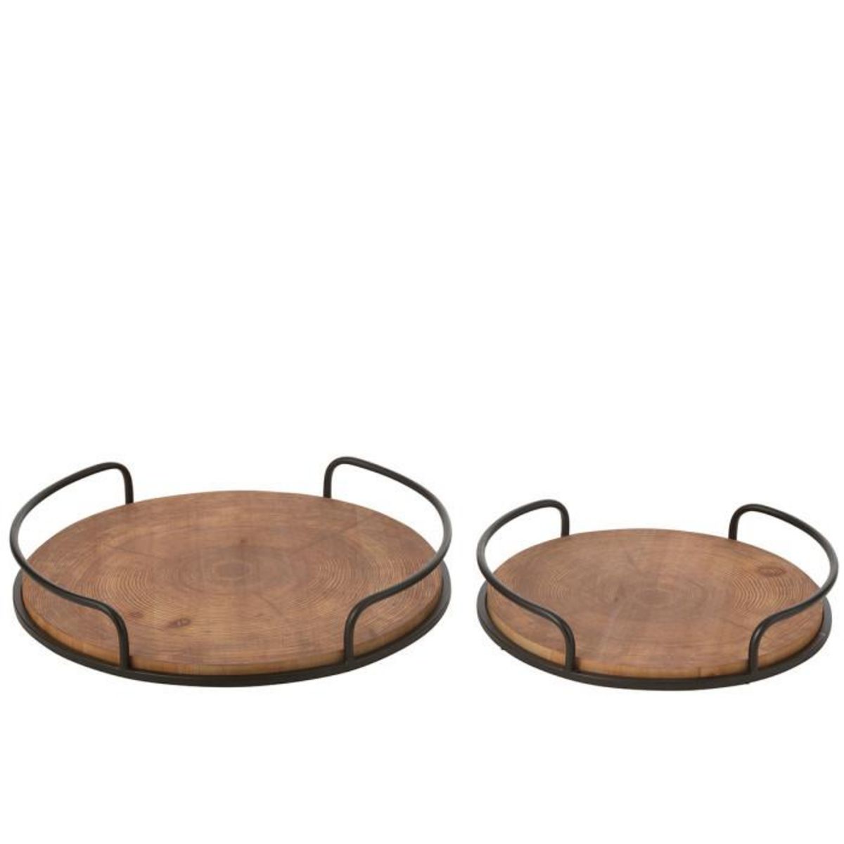 Paris Prix Lot de 2 Plateaux Ronds  Mia  50cm Naturel