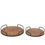 Voir la diapositive 3 : Paris Prix Lot de 2 Plateaux Ronds  Mia  50cm Naturel