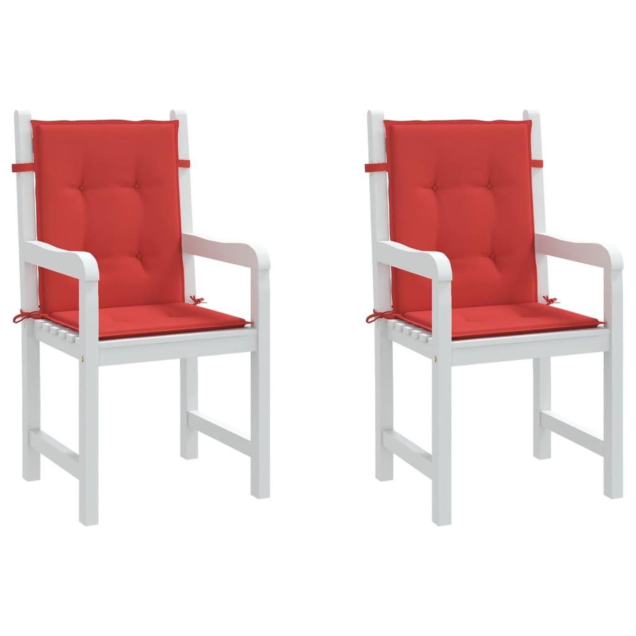 Voir la diapositive 4 : VIDAXL Coussins de chaise de jardin a dossier bas lot de 2 rouge